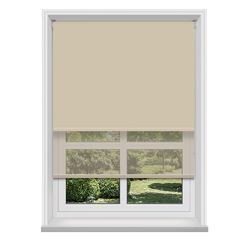 Double Roller Bella Beige & Cream Voile Lifestyle New Blinds