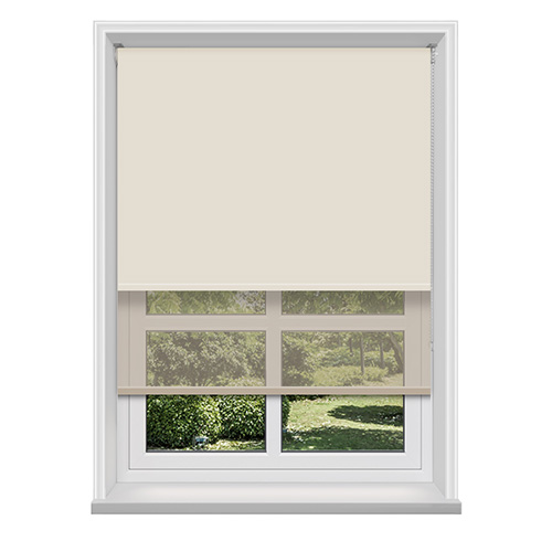 Double Roller Bella Butter & Cream Voile Lifestyle New Blinds