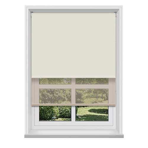 Double Roller Bella Dove & Cream Voile Lifestyle New Blinds
