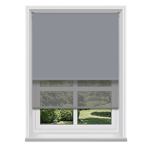 Double Roller Bella Gable & Dark Grey Voile Lifestyle New Blinds