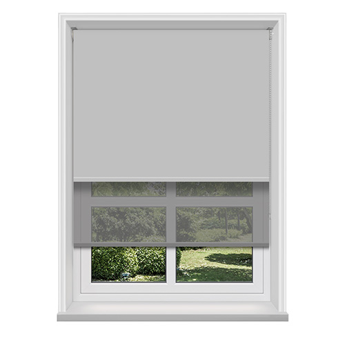 Double Roller Bella Grey & Dark Grey Voile Lifestyle New Blinds