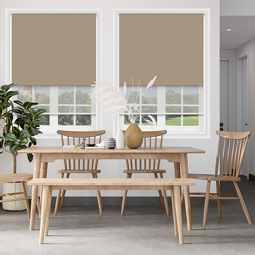 Double Roller Bella Hessian & Cotton Voile Lifestyle New Blinds