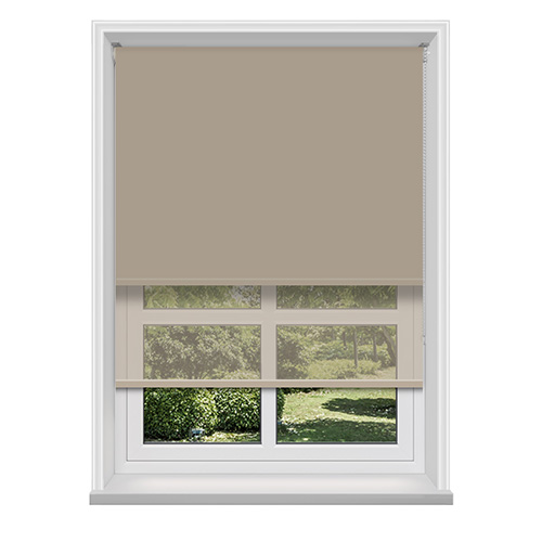 Double Roller Bella Hessian & Cream Voile Lifestyle New Blinds