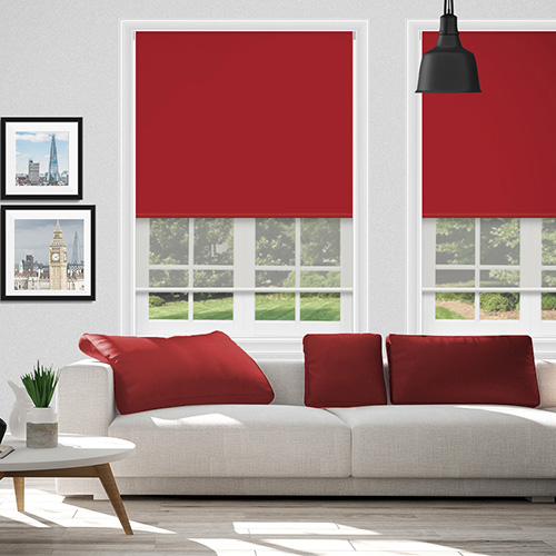 Double Roller Bella Scarlett & Cotton Voile Lifestyle New Blinds