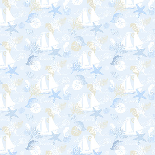 Star Fish Sky Blue New Blinds