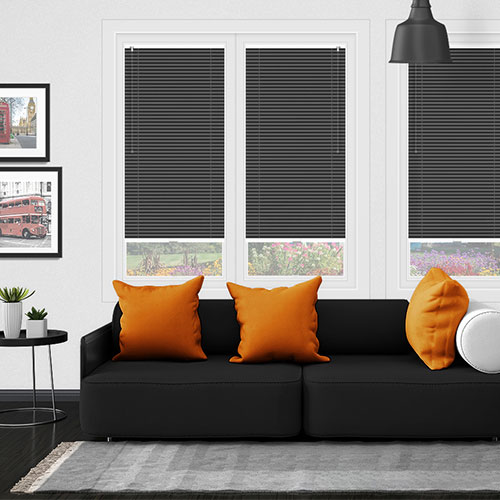 Charcoal Gloss Grey Clic Fit Venetian Lifestyle No Drill Blinds