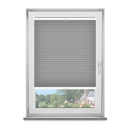 Frame Fix Bowery Pewter Dimout Lifestyle No Drill Blinds