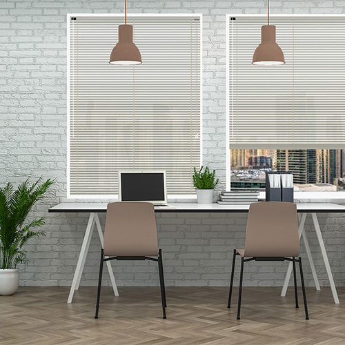 Ivory Gloss 25mm Aluminium Lifestyle Office Blinds