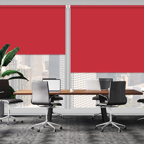 UniShade Red Blockout Shade Lifestyle Office Blinds