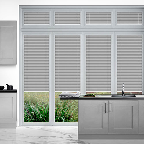 Duopleat Blackout Light Grey Lifestyle Perfect Fit Pleated Blinds