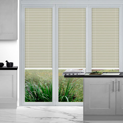 Duopleat Blackout Soft Beige Lifestyle Perfect Fit Pleated Blinds
