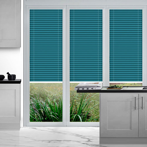 Duopleat Blackout Turquoise Lifestyle Perfect Fit Pleated Blinds