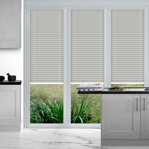 Duopleat Light Grey Lifestyle Perfect Fit Pleated Blinds