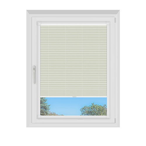 Hudson Parchment Dimout Lifestyle Perfect Fit Pleated Blinds