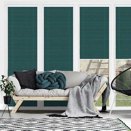 Hudson Teal Dimout Lifestyle Perfect Fit Pleated Blinds