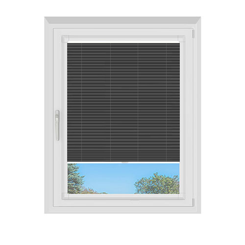 Bowery Charcoal Dimout Lifestyle Perfect Fit Pleated Blinds