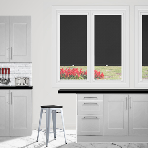 Bella Noir Blockout No Drill Lifestyle Perfect Fit Roller Blinds