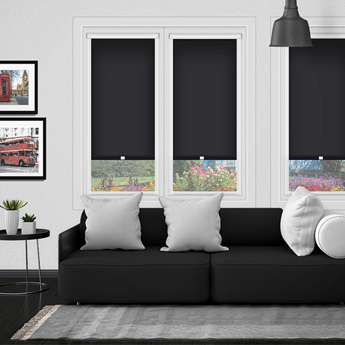 Polaris Black PF Dimout Lifestyle Perfect Fit Roller Blinds