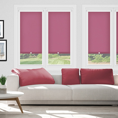 Polaris Cassis Pink PF Dimout Lifestyle Perfect Fit Roller Blinds