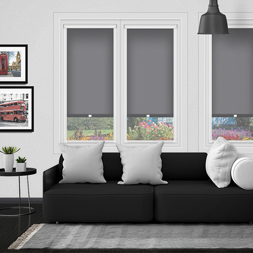 Polaris Charcoal PF Dimout Lifestyle Perfect Fit Roller Blinds