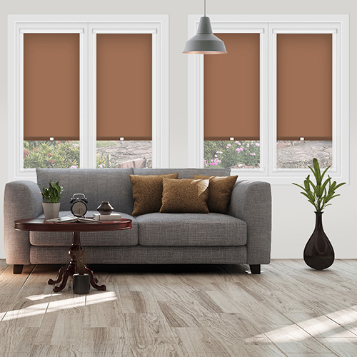 Polaris Hazelnut PF Dimout Lifestyle Perfect Fit Roller Blinds