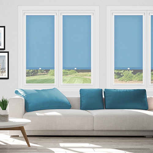 Polaris Ocean Blue PF Dimout Lifestyle Perfect Fit Roller Blinds