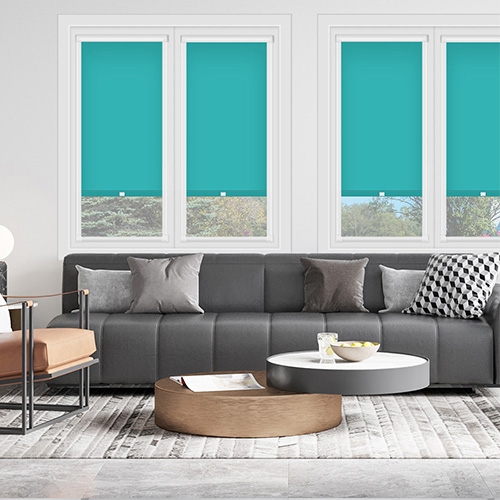 Polaris Teal PF Dimout Lifestyle Perfect Fit Roller Blinds