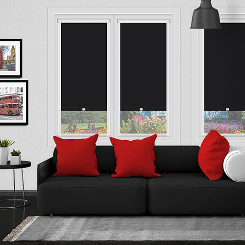 Polaris Black PF Blockout Lifestyle Perfect Fit Roller Blinds