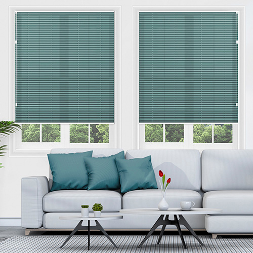 Scandi Teal Freehanging Lifestyle Pleated blinds
