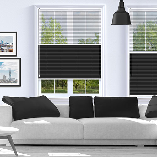 Voile Snow & Soho Midnight Blockout Lifestyle Pleated blinds