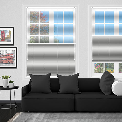 Voile Snow & Soho Oyster Blockout Lifestyle Pleated blinds