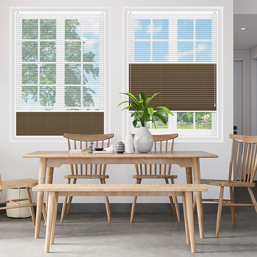 Voile Snow & Soho Sandstone Blockout Lifestyle Pleated blinds