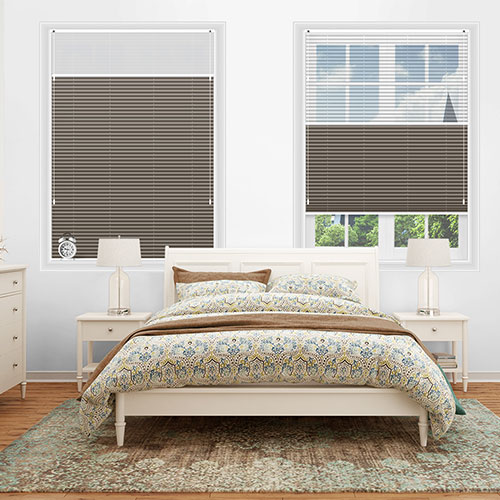Voile Snow & Tribeca Camel Blockout Lifestyle Pleated blinds