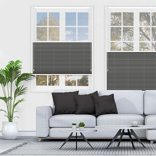 Voile Snow & Tribeca Grey Dawn Blockout Lifestyle Pleated blinds