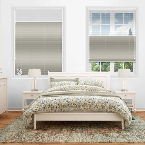 Voile Snow & Tribeca Oatmeal Blockout Lifestyle Pleated blinds