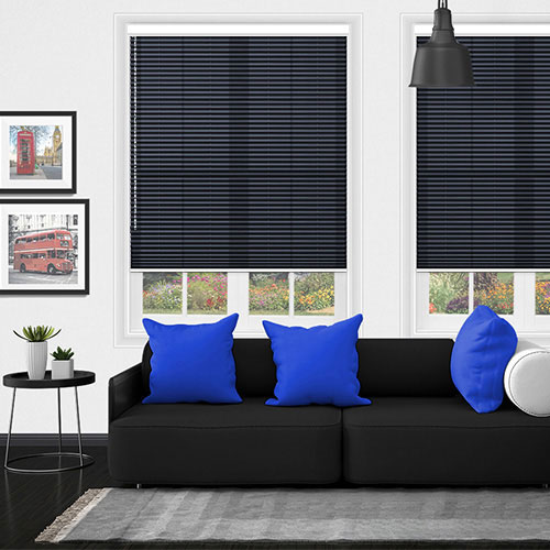 Kana Navy Blue Dimout V05 Lifestyle Pleated blinds