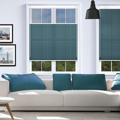 Scandi Teal Dimout V06 Lifestyle Pleated blinds