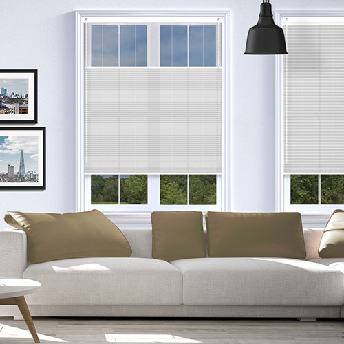 Scandi White Linen Dimout V06 Lifestyle Pleated blinds
