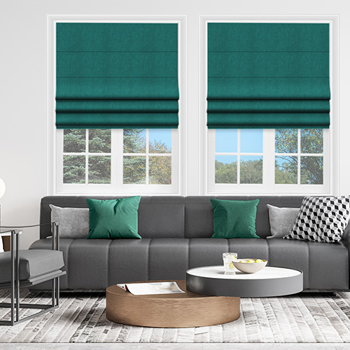 Glamour Teal Lifestyle Roman blinds