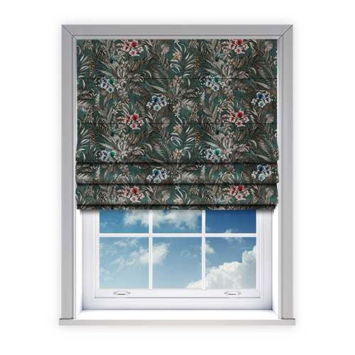Verdant Teal Lifestyle Roman blinds