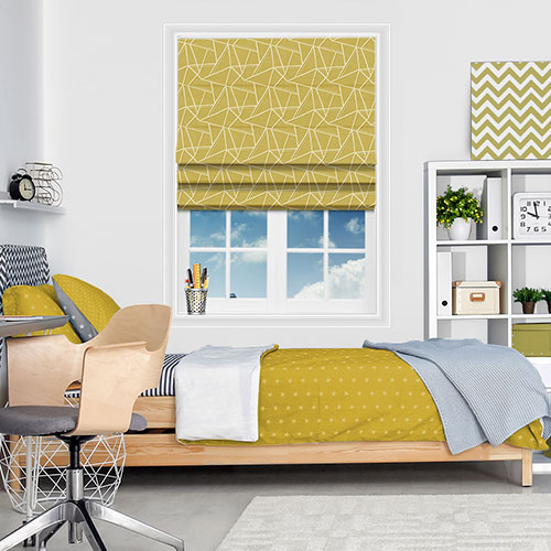 Perspective Mustard Lifestyle Roman blinds