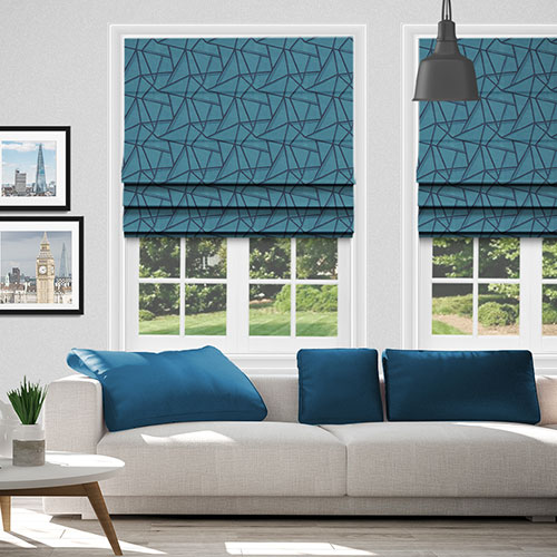 Perspective Teal Lifestyle Roman blinds