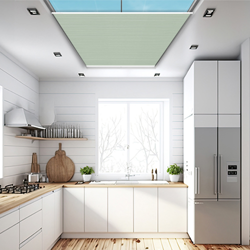 Blackout Elan Celery Duette Lifestyle Roof Blinds
