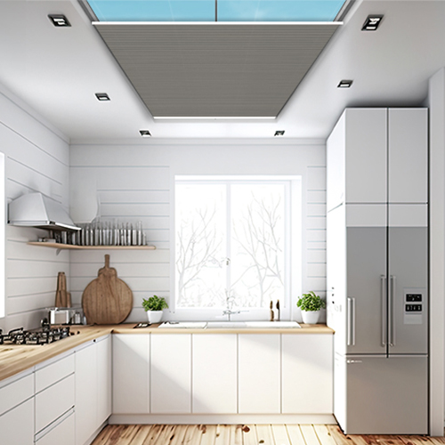 Blackout Elan Charcoal Duette Lifestyle Roof Blinds
