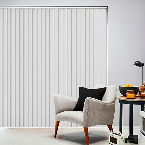 Carerra White Rigid PVC Lifestyle Vertical blinds