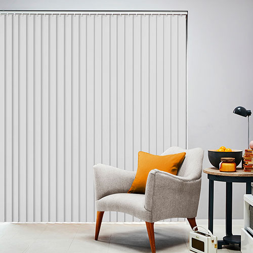 Perlato White Rigid PVC Lifestyle Vertical blinds