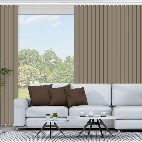 Bella Putty Blockout Lifestyle Vertical blinds