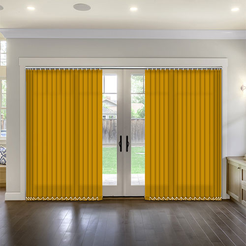 Polaris Mustard Yellow Dimout Lifestyle Vertical blinds