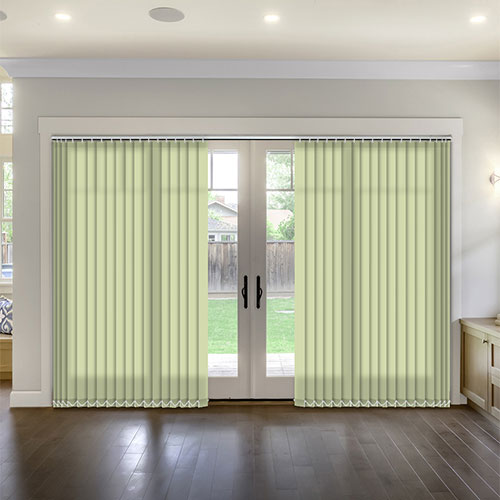 Polaris Pistachio Green Dimout Lifestyle Vertical blinds