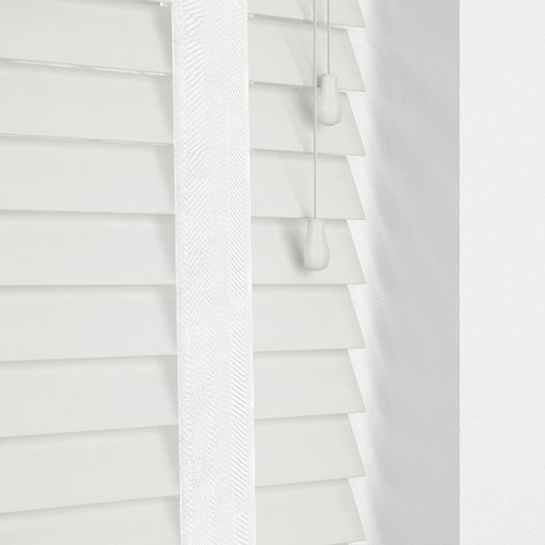 Glow White & White Tape Lifestyle Wooden blinds